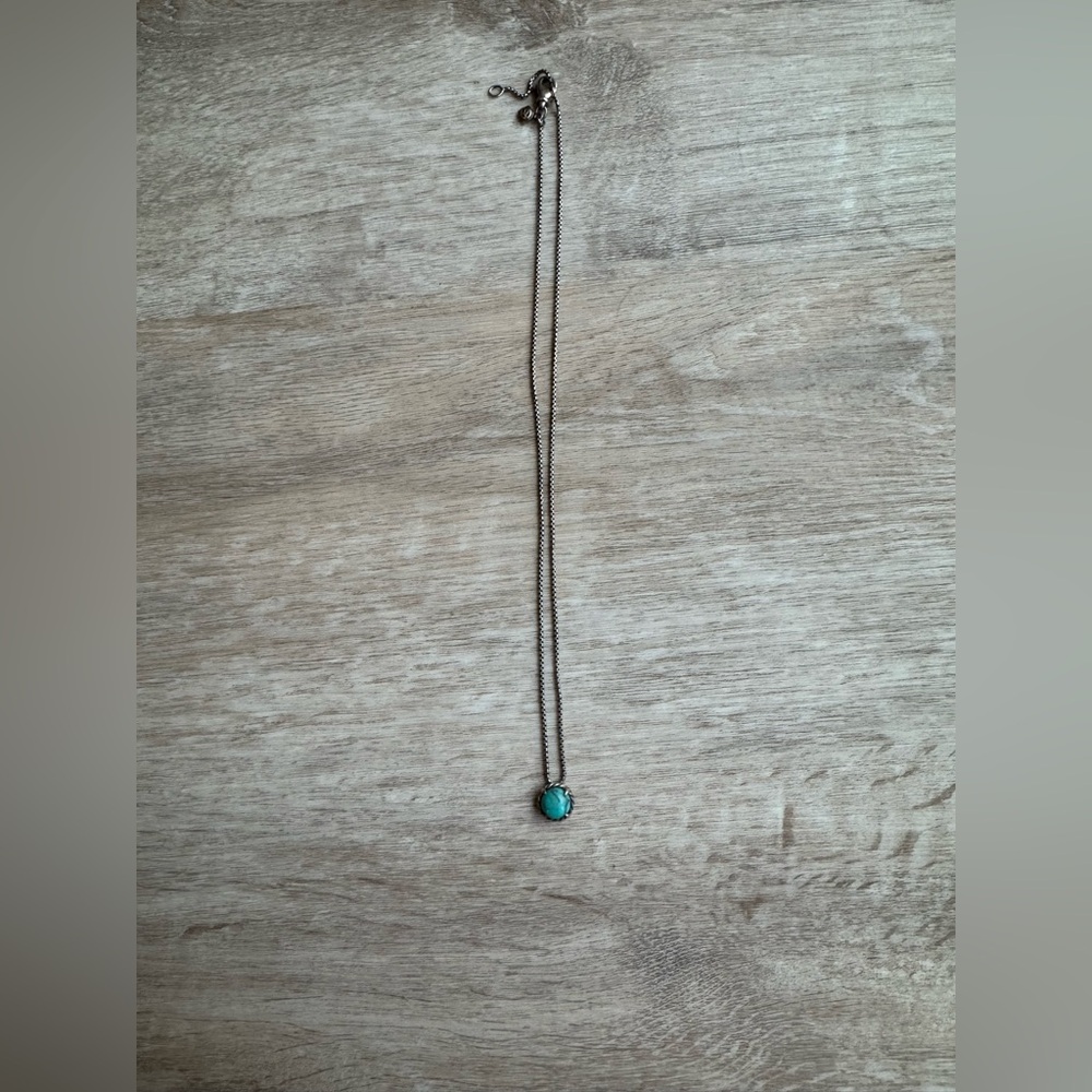 David Yurman Turquoise Round Pendant Necklace in Silver